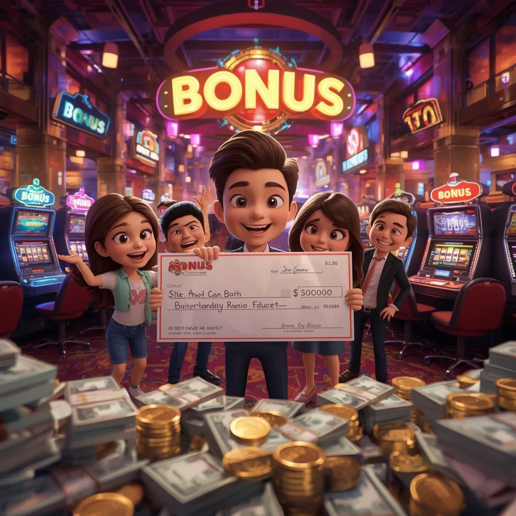 bonus nelle mani di un uomo al casinò COSMIC SLOT CASINO