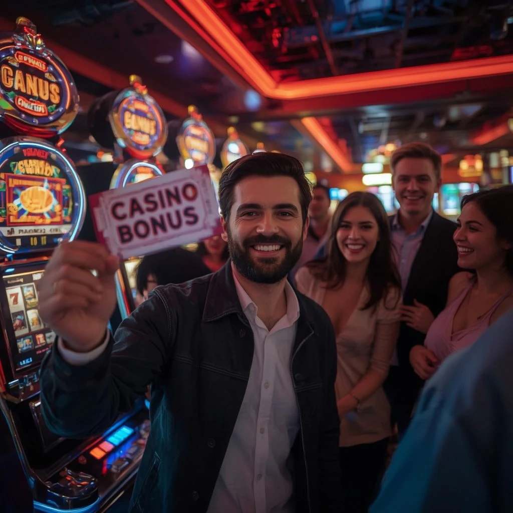 una persona con un bonus del casinò COSMIC SLOT CASINO